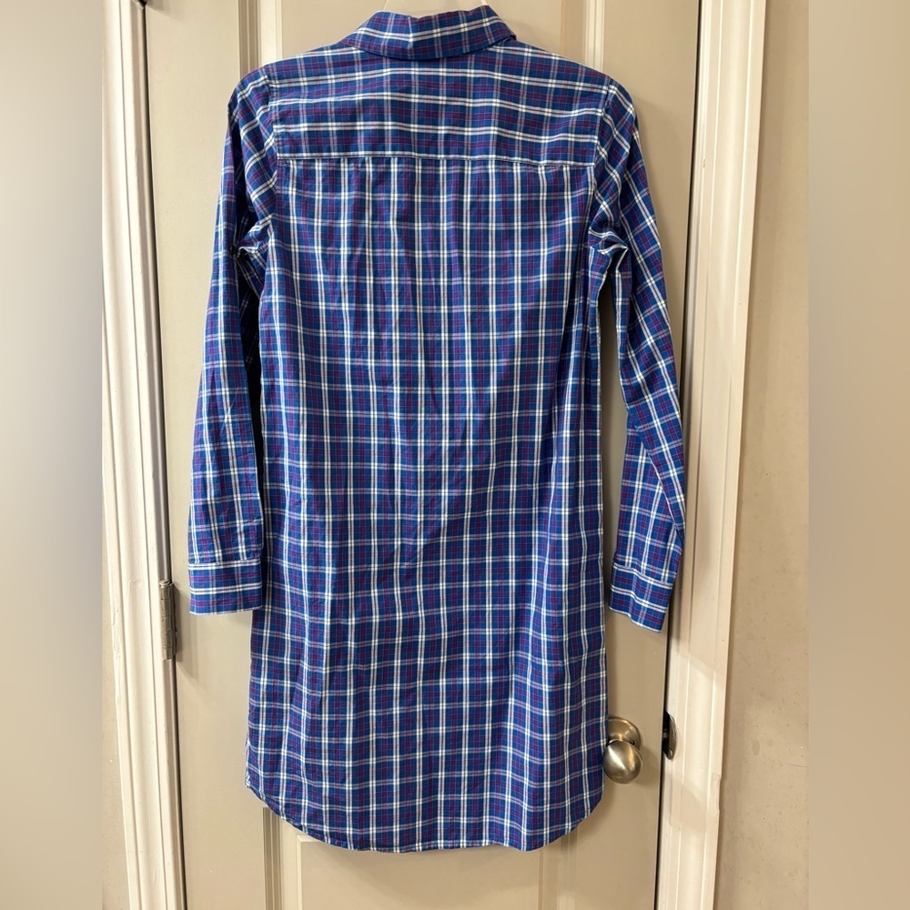 Izod Blue and Purple Plaid Shirt Dress - Picture 3 of 5